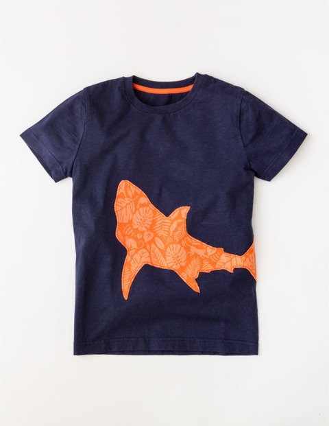 Patchwork Animal T-shirt Navy Shark Boys Boden, Navy Shark Patchwork Animal T-shirt Navy Shark Boys Boden, Navy Shark