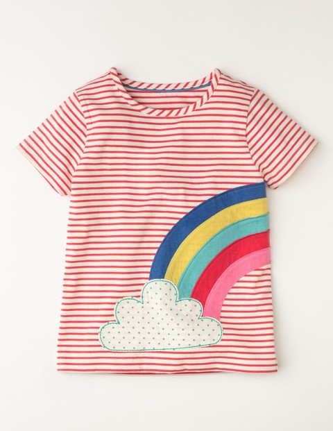 Stripy Summer T-shirt Dark Pink Girls Boden, Dark Pink Stripy Summer T-shirt Dark Pink Girls Boden, Dark Pink