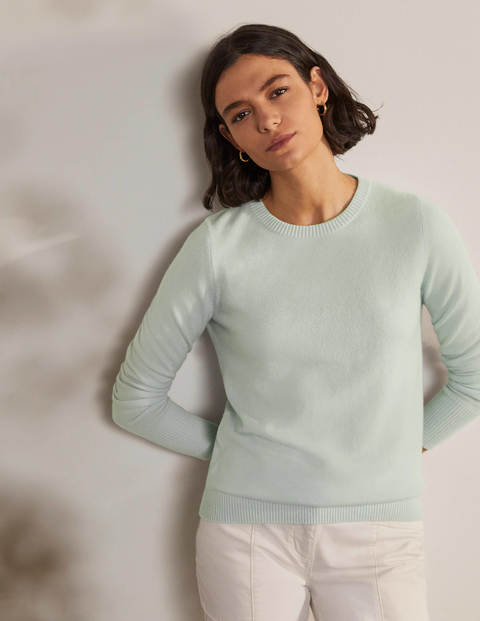 Cashmere Crew Neck Jumper Aquamarine Blue Women Boden, Aquamarine Blue