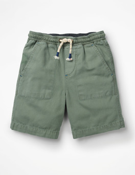 Washed Canvas Pull-on Shorts