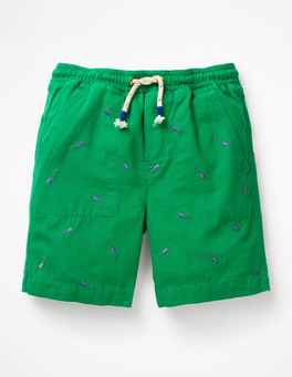 Washed Canvas Pull-on Shorts