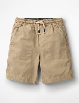 Washed Canvas Pull-on Shorts
