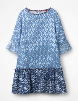 Frill Sleeve Printed Dress
