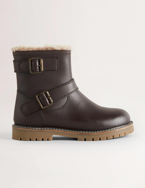 Leather Biker Boots Brown Boys Boden
