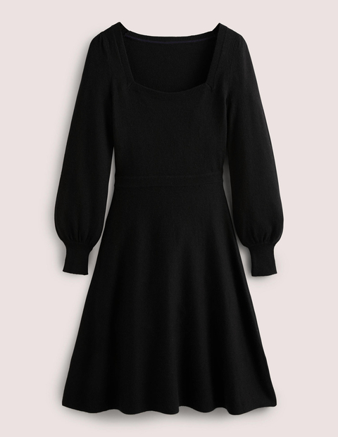 Square Neck Knitted Dress Black Women Boden