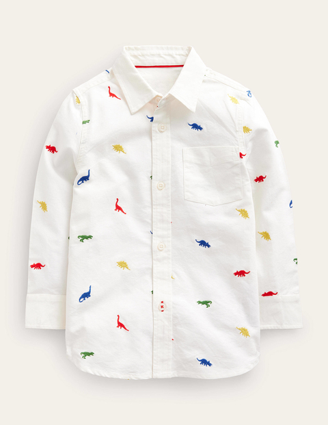 Embroidered Oxford Shirt White Boys Boden