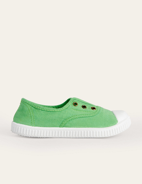 Laceless Canvas Pull-ons Green Boys Boden