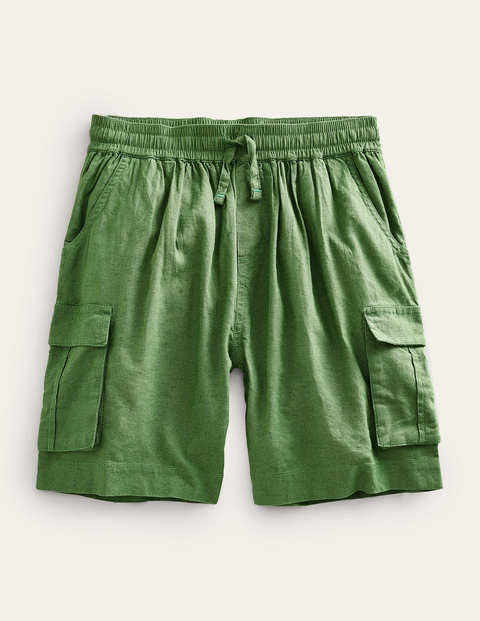Linen Cotton Cargo Shorts Green Girls Boden