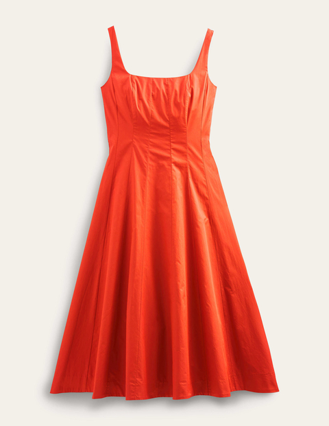 Sleeveless Panelled Midi Dress Orange Women Boden