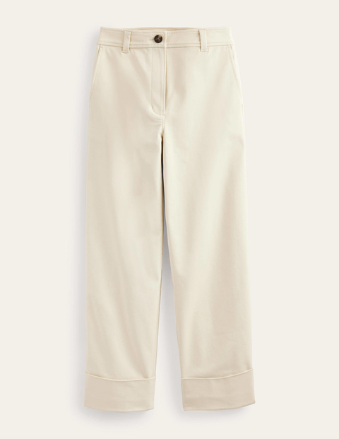 Tailored Turn Up Trousers White Women Boden