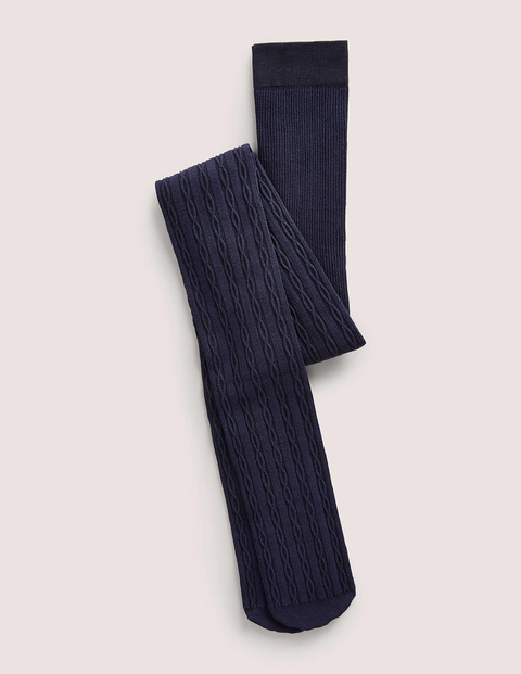 Cable-Knit Tights Blue Women Boden