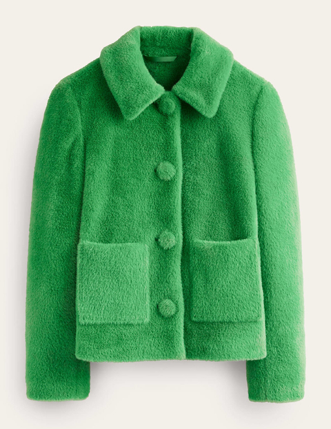 York Faux-Fur Coat Green Women Boden