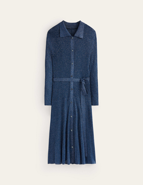 Faye Sparkle Knitted Dress Blue Women Boden