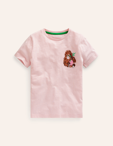Superstitch Logo T-Shirt Pink Girls Boden