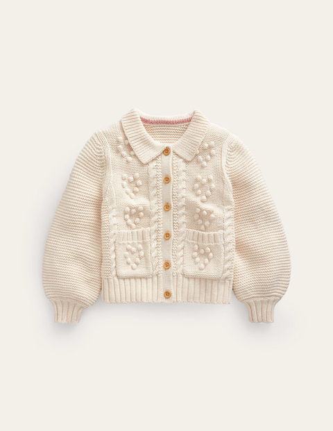 Chunky Collared Cardigan White Girls Boden