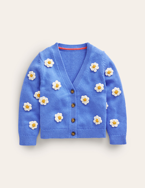 Fun Crochet Cardigan Blue Girls Boden