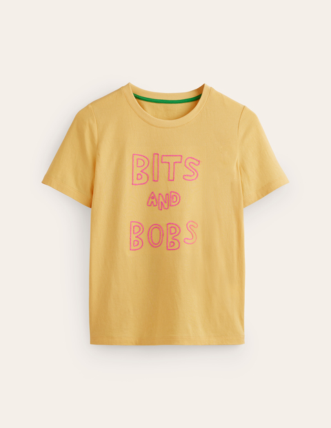 Rosa Embroidered T-Shirt Yellow Women Boden