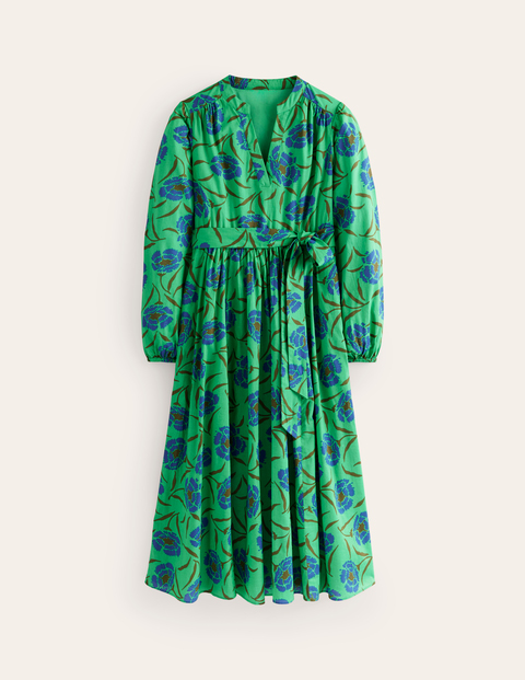 Jen Cotton Midi Dress Green Women Boden