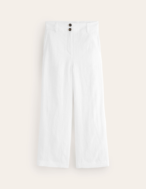 Westbourne Linen Crop Trousers White Women Boden