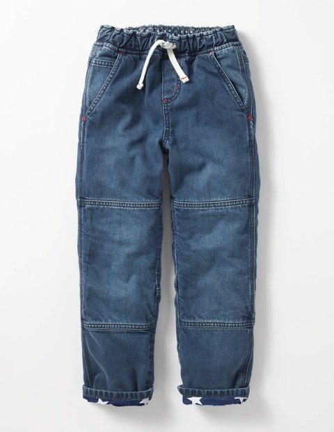 Lined Denim Pull-On Trousers - Mid Vintage Lined Denim Pull-On Trousers - Mid Vintage