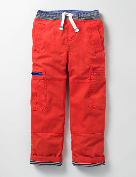 Lined Pull-On Cargos - Ziggy Red Lined Pull-On Cargos - Ziggy Red