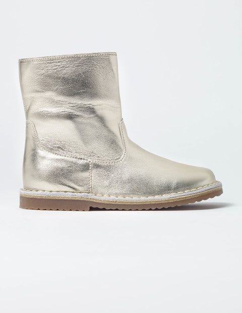 Bottes Courtes En Cuir - Jaune d'Or Clair Bottes Courtes En Cuir - Jaune d'Or Clair