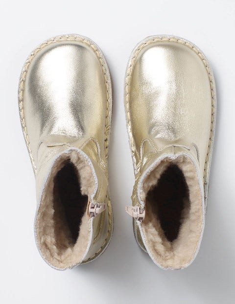 Bottes Courtes En Cuir - Jaune d'Or Clair Bottes Courtes En Cuir - Jaune d'Or Clair