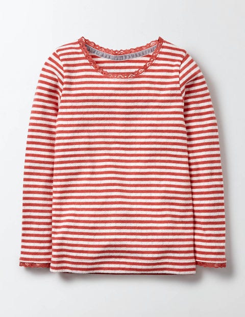 Supersoft Pointelle T-Shirt - Ivory/Rosehip Stripe Supersoft Pointelle T-Shirt - Ivory/Rosehip Stripe