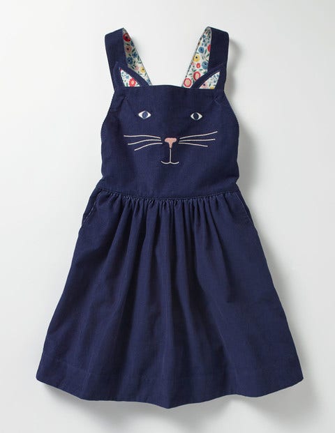 Animal Dungaree Dress - School Navy Cat Animal Dungaree Dress - School Navy Cat