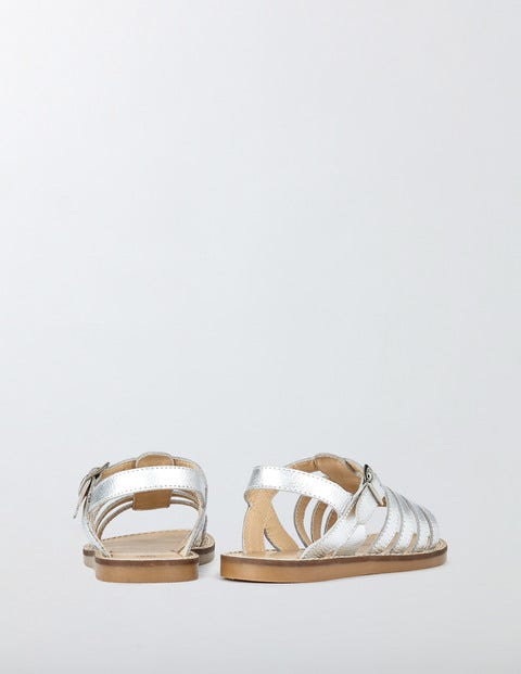 Leather Gladiator Sandals - Silver Metallic Leather Gladiator Sandals - Silver Metallic