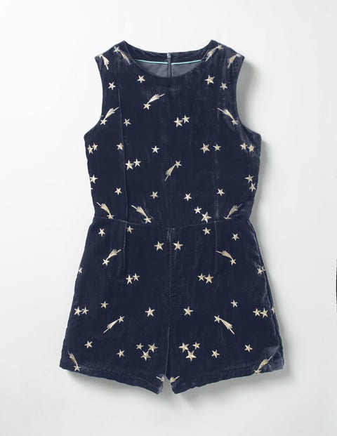 Star Velvet Playsuit - Navy Star Velvet Playsuit - Navy