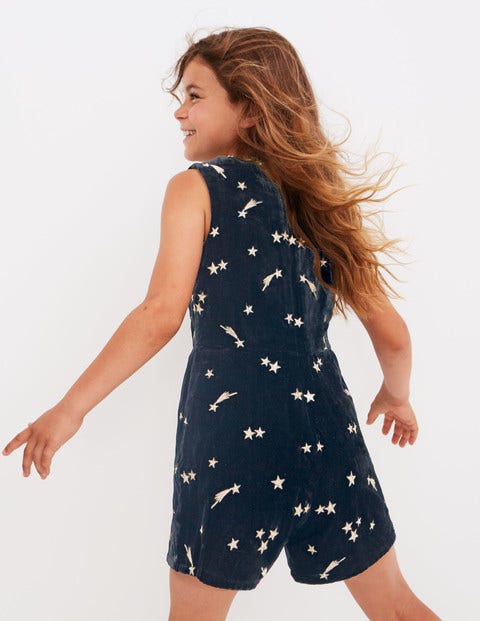 Star Velvet Playsuit - Navy Star Velvet Playsuit - Navy