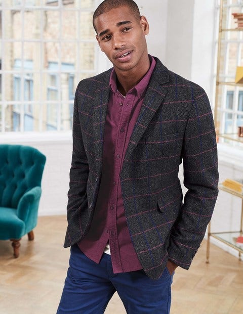 Fowley Tweed Blazer - Pink/Blue Windowpane Check Fowley Tweed Blazer - Pink/Blue Windowpane Check