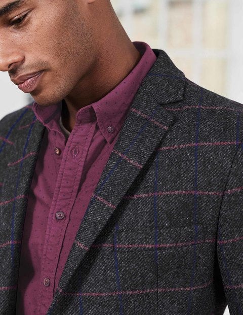 Fowley Tweed Blazer - Pink/Blue Windowpane Check Fowley Tweed Blazer - Pink/Blue Windowpane Check