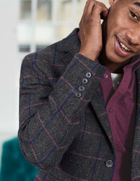 Fowley Tweed Blazer - Pink/Blue Windowpane Check Fowley Tweed Blazer - Pink/Blue Windowpane Check