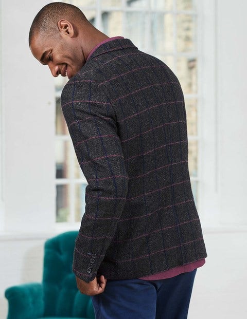Fowley Tweed Blazer - Pink/Blue Windowpane Check Fowley Tweed Blazer - Pink/Blue Windowpane Check