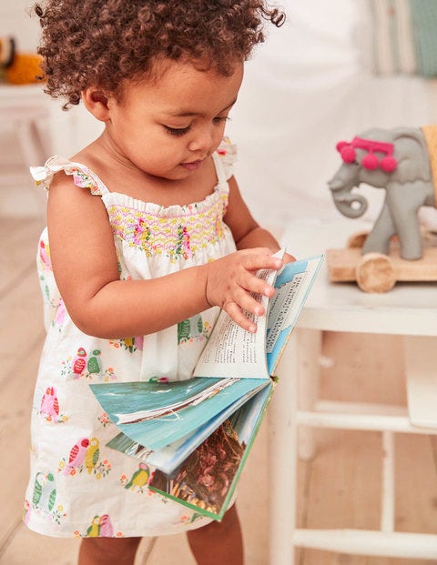 Summer Smocked Dress - Multi Love Birds Summer Smocked Dress - Multi Love Birds
