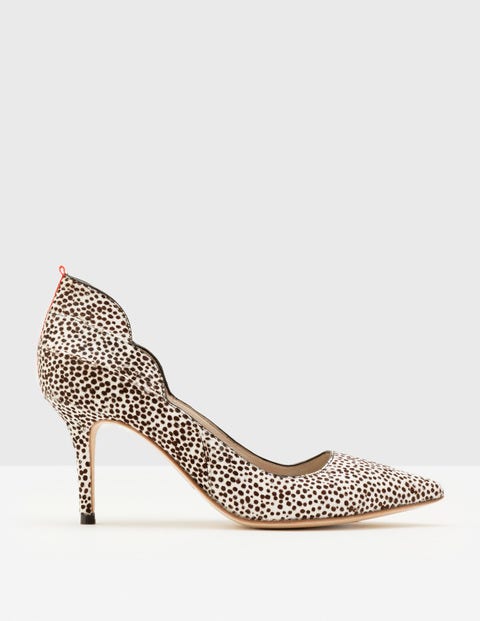 Carrie Mid Heel Courts - White Mini Spot Carrie Mid Heel Courts - White Mini Spot