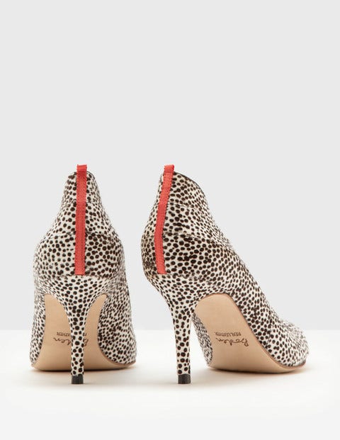 Carrie Mid Heel Courts - White Mini Spot Carrie Mid Heel Courts - White Mini Spot