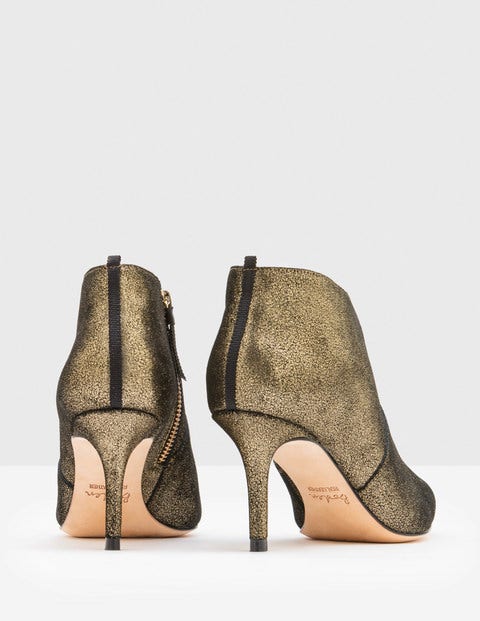 Alexa Heeled Boots - Antique Gold Crackle Metallic Alexa Heeled Boots - Antique Gold Crackle Metallic
