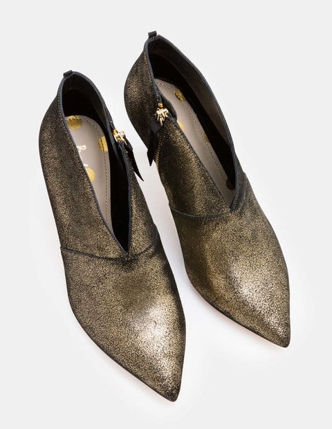 Alexa Heeled Boots - Antique Gold Crackle Metallic Alexa Heeled Boots - Antique Gold Crackle Metallic