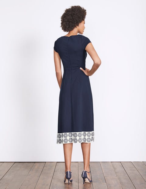 Frederica Ponte Dress - Navy Tile Heart Stripe Frederica Ponte Dress - Navy Tile Heart Stripe