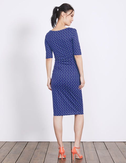 Rita Ruched Jersey Dress - Greek Blue Scoop Spot Rita Ruched Jersey Dress - Greek Blue Scoop Spot