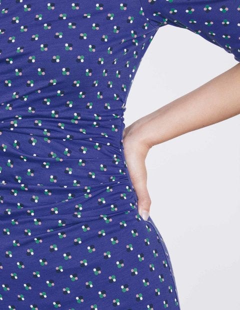 Rita Ruched Jersey Dress - Greek Blue Scoop Spot Rita Ruched Jersey Dress - Greek Blue Scoop Spot