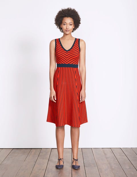 Eliza Knitted Dress - Post Box Red/Navy Stripe Eliza Knitted Dress - Post Box Red/Navy Stripe