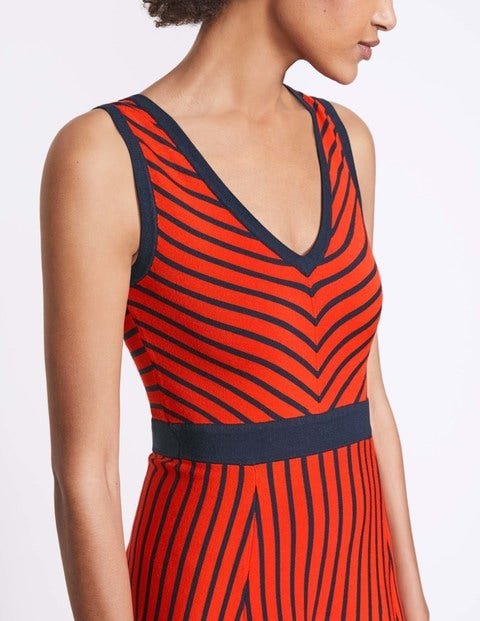 Eliza Knitted Dress - Post Box Red/Navy Stripe Eliza Knitted Dress - Post Box Red/Navy Stripe