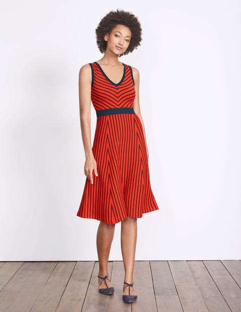 Eliza Knitted Dress - Post Box Red/Navy Stripe Eliza Knitted Dress - Post Box Red/Navy Stripe