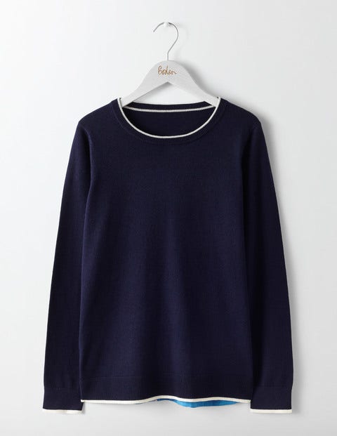 Eva Woven Mix Jumper - Solstice Blue Confetti Spot Eva Woven Mix Jumper - Solstice Blue Confetti Spot