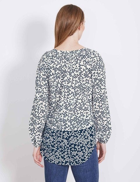 Maya Top - Navy Blossom Spot Maya Top - Navy Blossom Spot