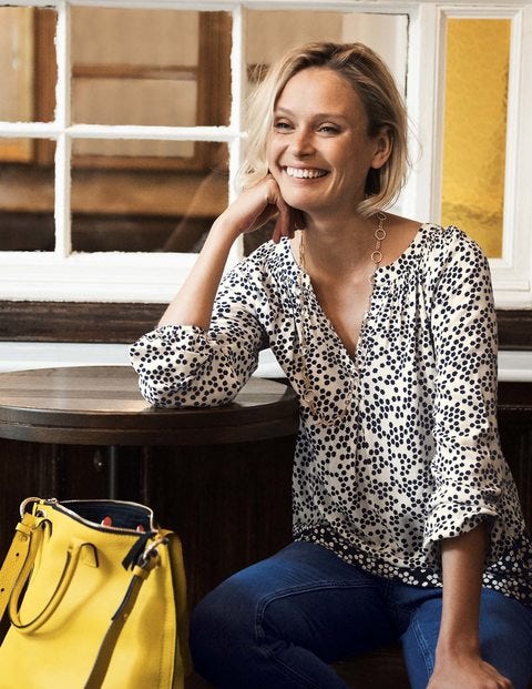 Maya Top - Navy Blossom Spot Maya Top - Navy Blossom Spot